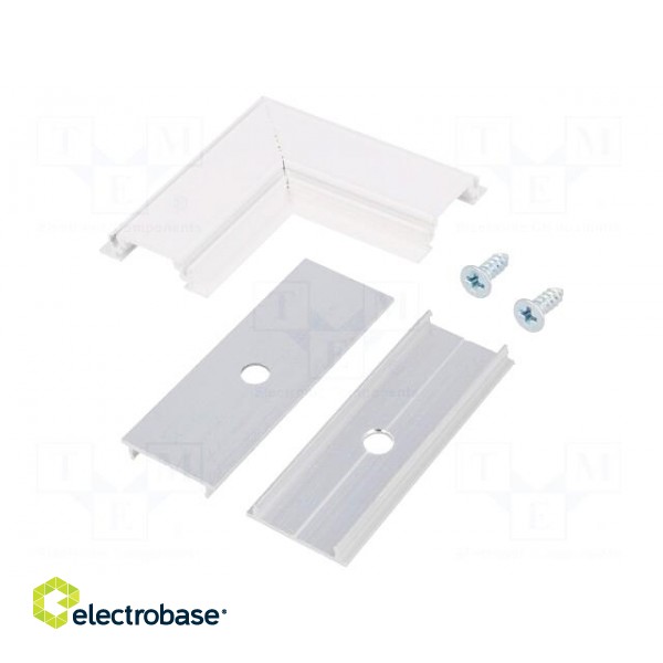 Connector 90° | white | aluminium | Application: GROOVE10