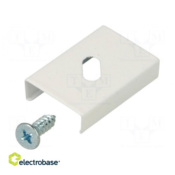 Flexible mounting plate S | white | 20pcs | stainless steel image 1
