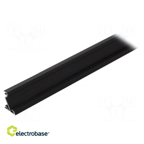 Profiles for LED modules | angular | black | L: 2m | aluminium | 30/60°