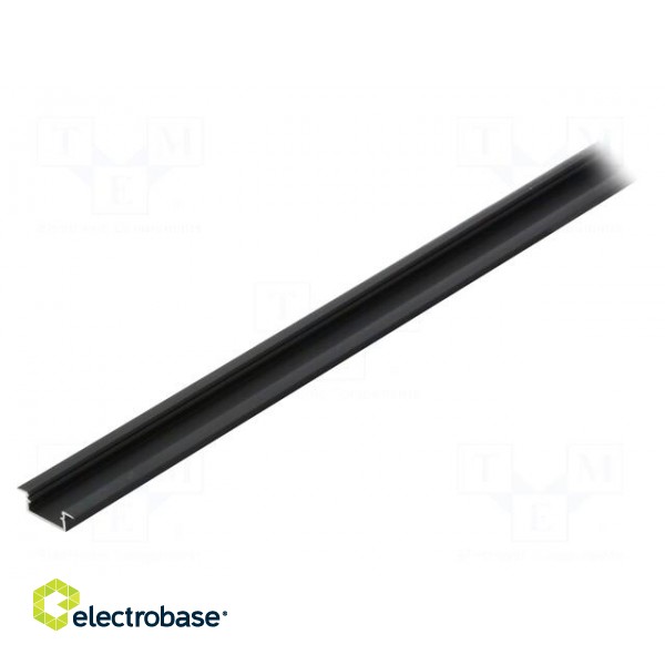 Profiles for LED modules | recessed | black | L: 1m | aluminium paveikslėlis 1