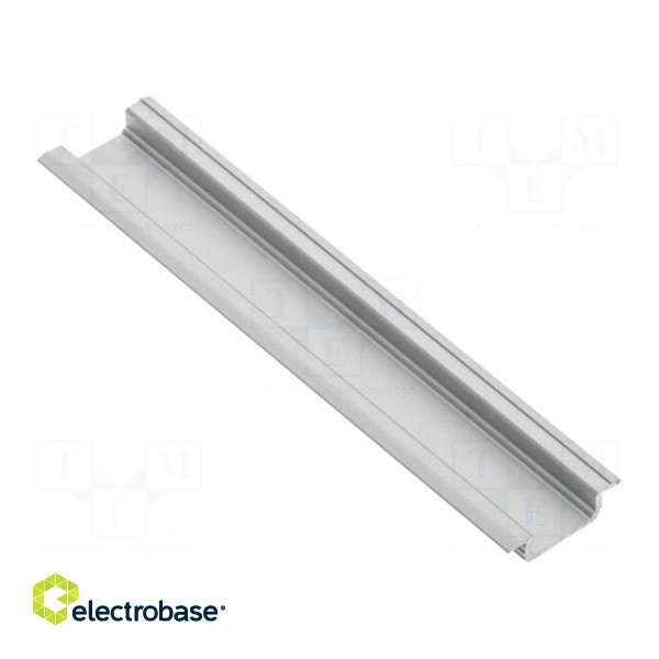 Profiles for LED modules | silver | L: 1m | GLAX | aluminium | recessed
