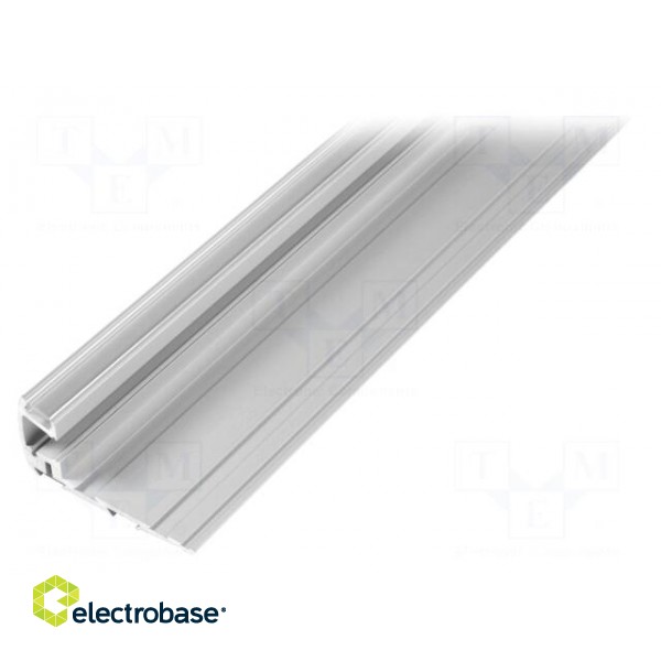 Profiles for LED modules | transparent | step | L: 2m | aluminium