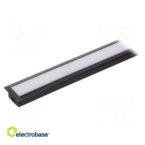 Profiles for LED modules | white | black | L: 1m | aluminium | recessed image 1