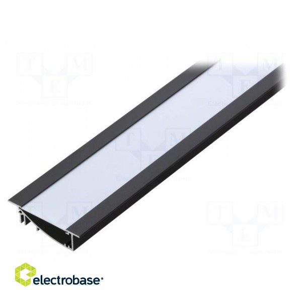 Profiles for LED modules | white | recessed | black | L: 1m | aluminium image 1