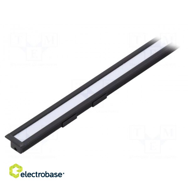 Profiles for LED modules | white | recessed | black | L: 1m | aluminium image 1