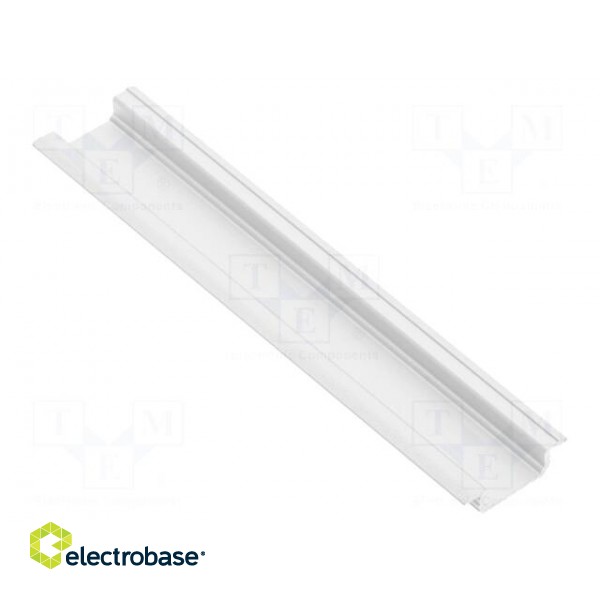 Profiles for LED modules | white | L: 1m | GLAX | aluminium | recessed
