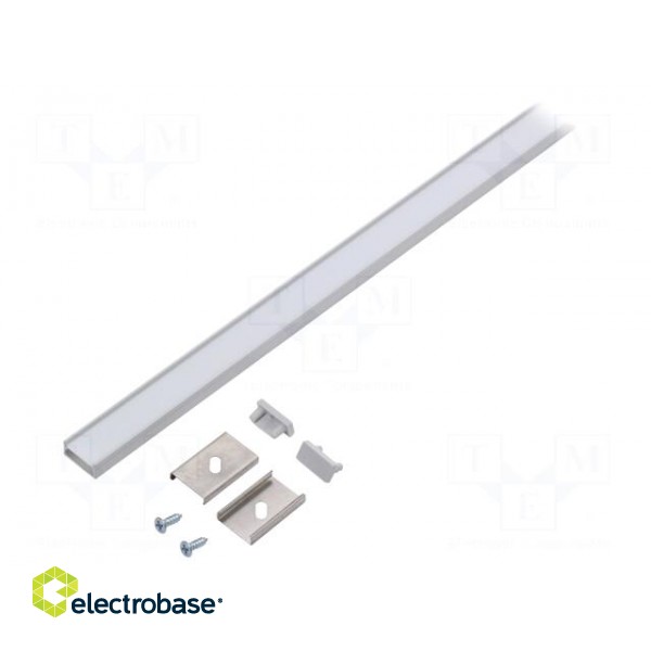 Profiles for LED modules | white | surface | natural | L: 1m | anodized image 2