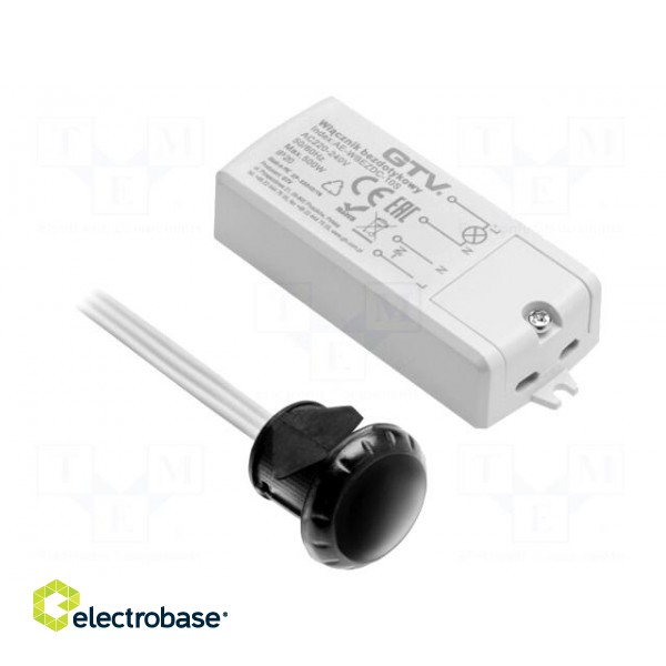 Touchless switch | bipolar,with motion detector | 2m | 110÷240VAC