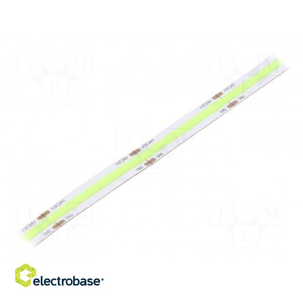 COB LED tape | green | 24V | LED/m: 528 | 10mm | IP20 | 10W/m | CRImin: 80