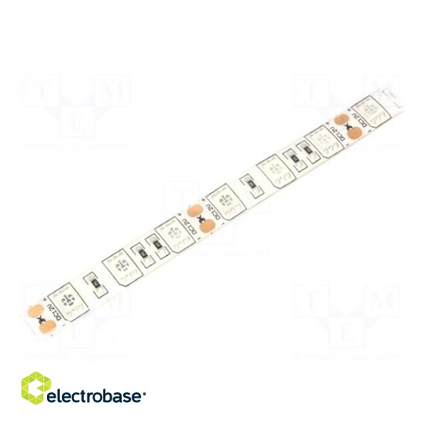 LED tape | red | 5050 | 12V | LED/m: 60 | 10mm | white PCB | IP65 | 14.4W/m