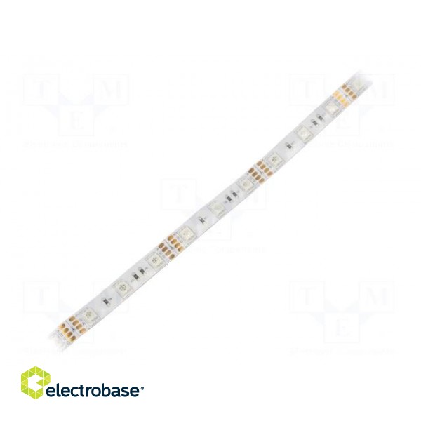 LED tape | RGB | 5050 | 12V | LED/m: 48 | 10mm | white PCB | IP65 | 9W/m