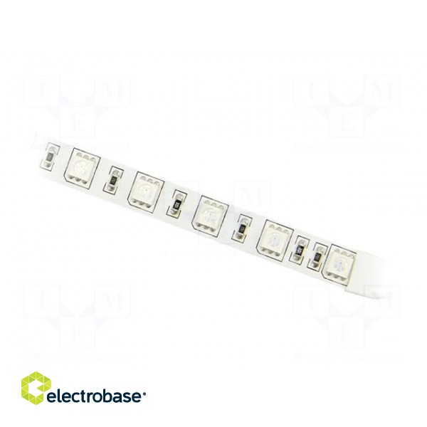 LED tape | RGB | 5050 | 12V | LED/m: 60 | 10mm | white PCB | IP20 | 120°