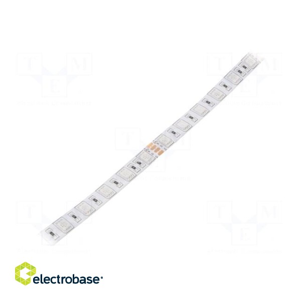 LED tape | RGB | 5050 | 24V | LED/m: 60 | 10mm | white PCB | IP65 | 14.4W/m