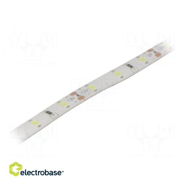 LED tape | white cold | 3528 | 12V | LED/m: 60 | 8mm | white PCB | 120°