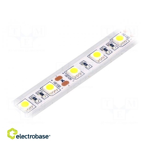 LED tape | white cold | 5050 | 12V | LED/m: 60 | 120° | IP65 | 14.4W/m image 1