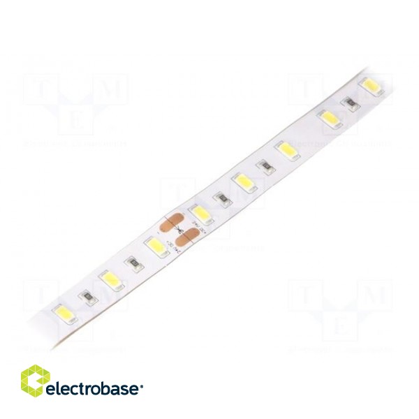 LED tape | white cold | 5630 | 24V | LED/m: 60 | 12mm | white PCB | IP65