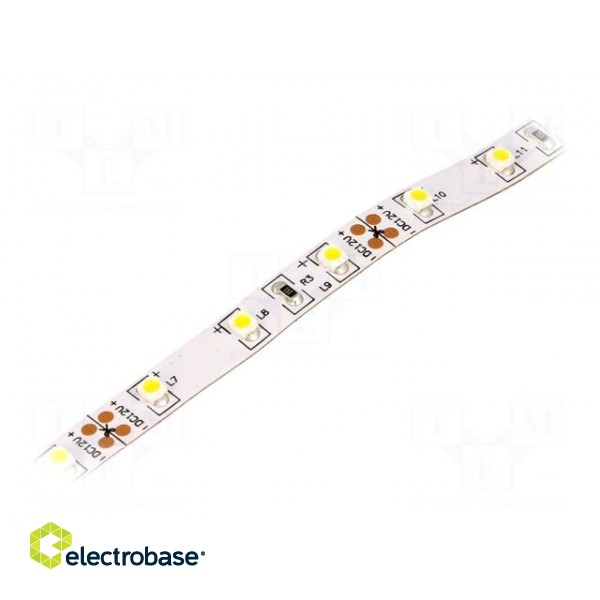 LED tape | white warm | 3528 | 12V | LED/m: 60 | W: 8mm | 120° | IP20 | 4.8W/m