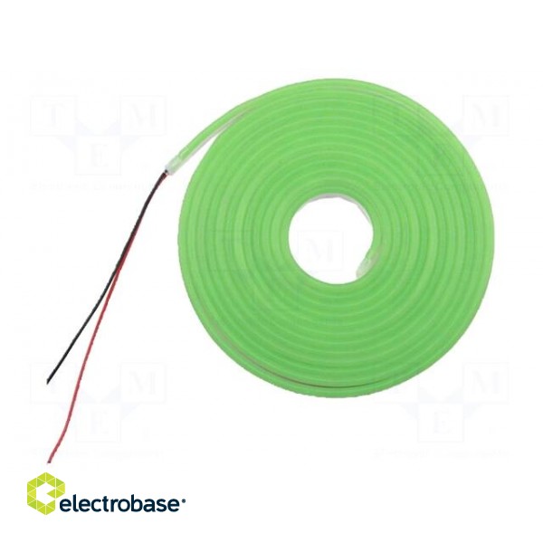 NEON LED tape | green | 2835 | 24V | LED/m: 120 | 6mm | IP65 | 8W/m paveikslėlis 1