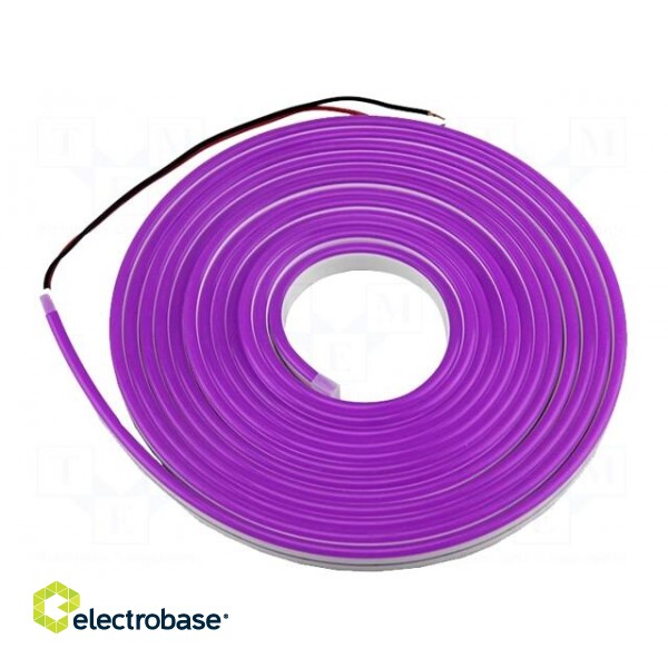 NEON LED tape | violet | 2835 | 24V | LED/m: 120 | 6mm | IP65 | 8W/m image 1