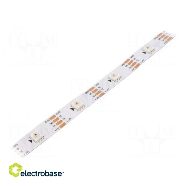 Programmable LED tape | RGB | 5050 | 12V | LED/m: 30 | 10mm | white PCB