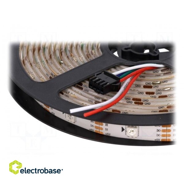 Programmable LED tape | RGB | 5050 | 5V | LED/m: 30 | 10mm | 140° | IP65 paveikslėlis 2