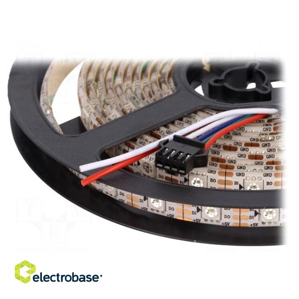 Programmable LED tape | RGB | 5050 | 5V | LED/m: 60 | 10mm | 140° | IP65 paveikslėlis 3