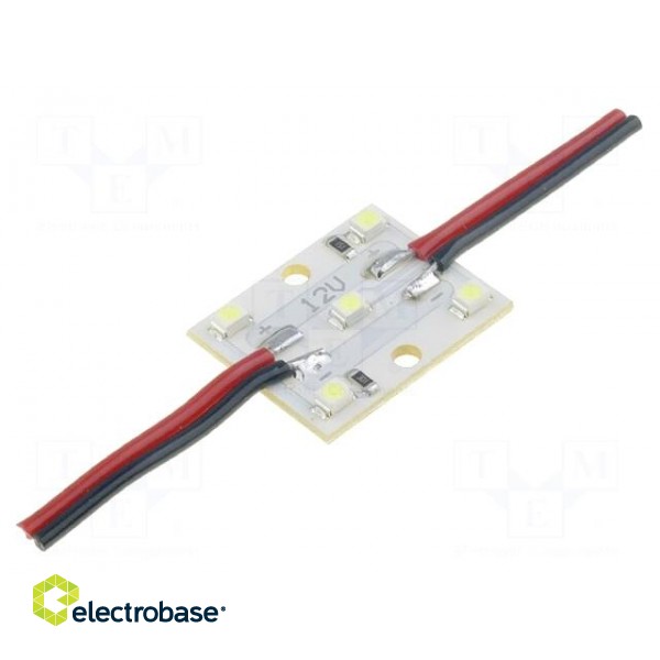 LED | white warm | 0.48W | 26lm | 12VDC | 120° | No.of diodes: 5 | 27x22mm