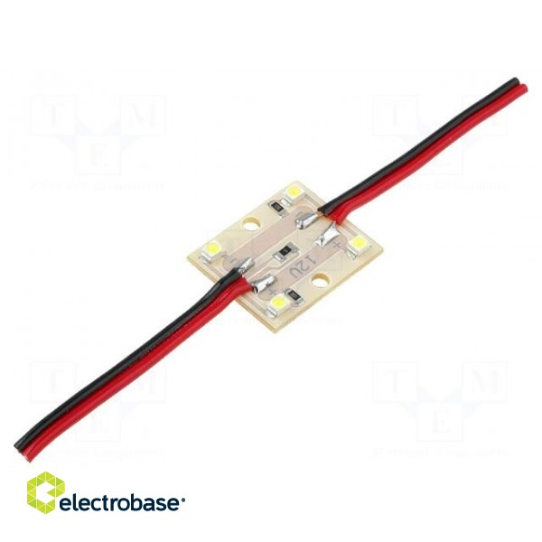 LED | red | 0.48W | 12VDC | 120° | No.of diodes: 4 | 27x22mm