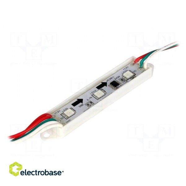 LED | RGB | 120° | No.of diodes: 3 | 64mA | 5050,PLCC6 | 75x15mm | 12V | SMD
