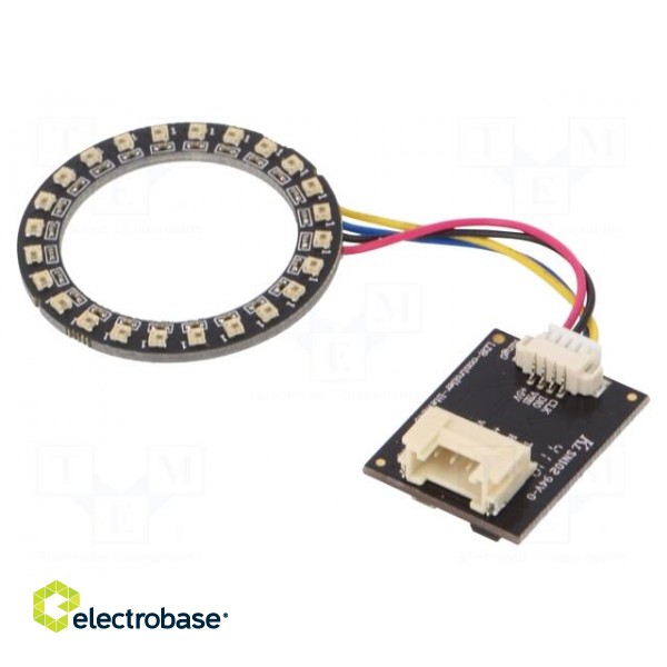 LED ring | RGB | 1.9W | 5VDC | 120° | No.of diodes: 24 | Dim: Ø37mm | 5mA