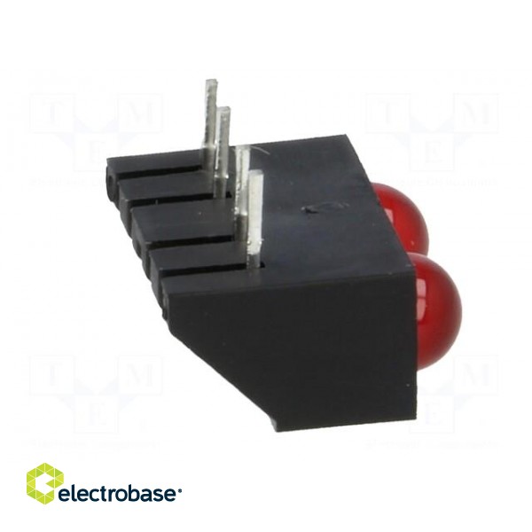 LED | horizontal,in housing | red | 4.8mm | No.of diodes: 2 | 20mA | 60° image 7