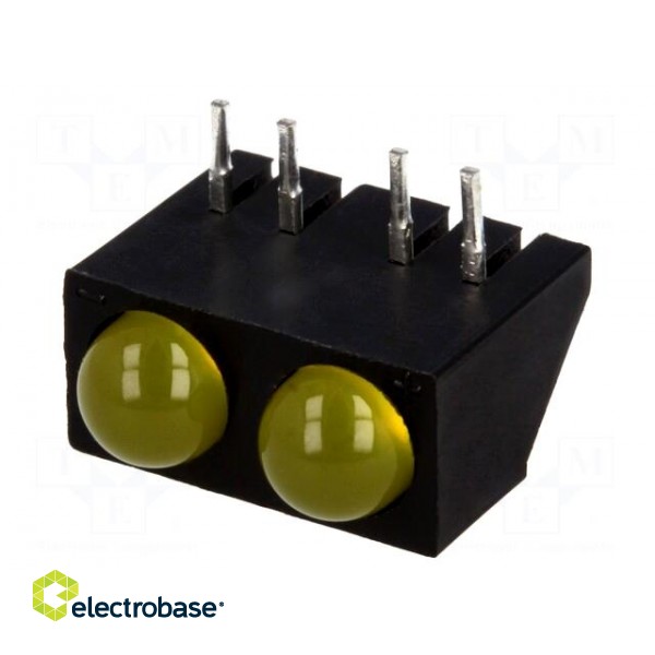 LED | horizontal,in housing | yellow | 4.8mm | No.of diodes: 2 | 20mA paveikslėlis 1