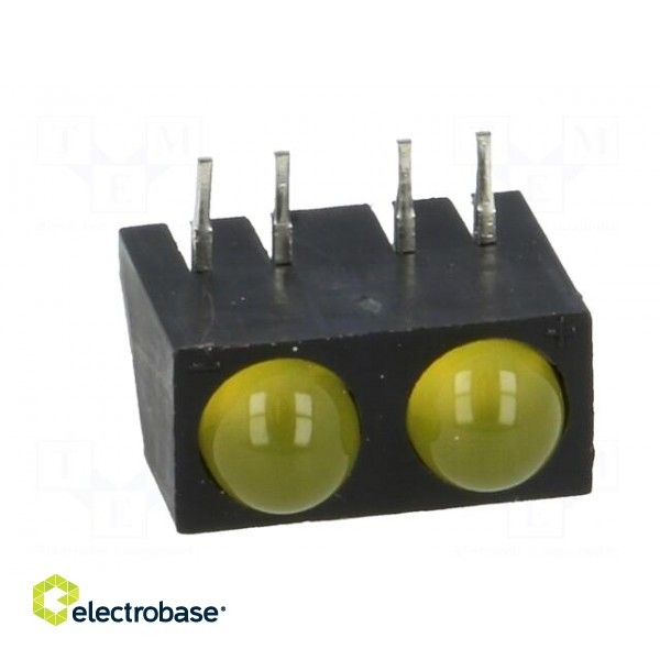 LED | horizontal,in housing | yellow | 4.8mm | No.of diodes: 2 | 20mA paveikslėlis 9