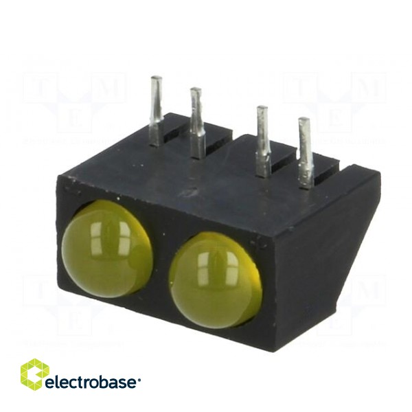 LED | horizontal,in housing | yellow | 4.8mm | No.of diodes: 2 | 20mA image 2