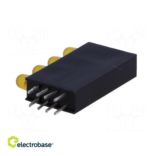 LED | in housing | amber | 3mm | No.of diodes: 4 | 20mA | 80° | 1.6÷2.6V image 4