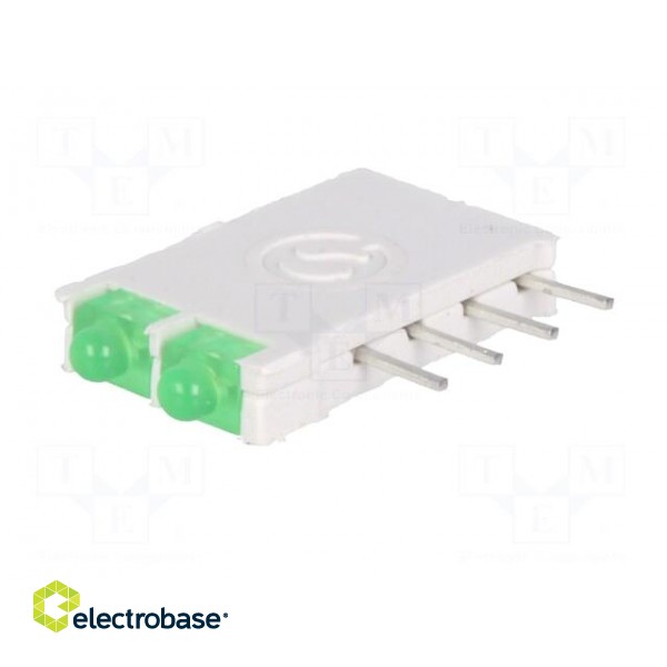 LED | in housing | green | 1.8mm | No.of diodes: 2 | 10mA | 38° | 2.1V image 2