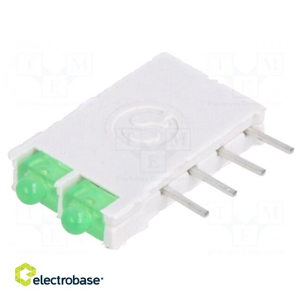 LED | in housing | green | 1.8mm | No.of diodes: 2 | 10mA | 38° | 2.1V image 1