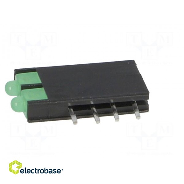 LED | in housing | green | 1.8mm | No.of diodes: 2 | 20mA | 70° | 2.2÷2.5V image 3