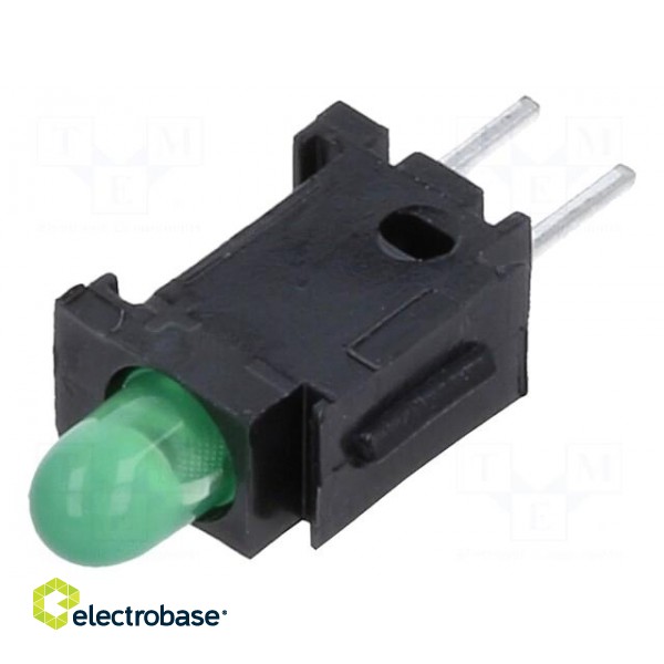 LED | in housing | green | 2.8mm | No.of diodes: 1 | 20mA | 40° | 10÷20mcd фото 1