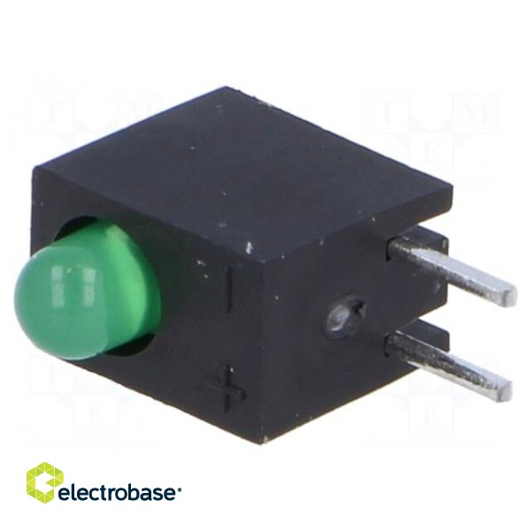 LED | in housing | green | 3mm | No.of diodes: 1 | 20mA | 60° | 2.2÷2.5V image 1