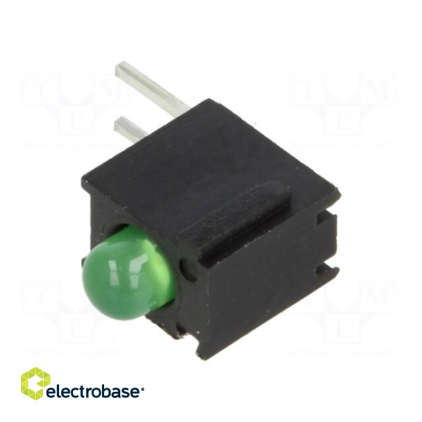 LED | in housing | green | 3mm | No.of diodes: 1 | 2mA | Lens: diffused