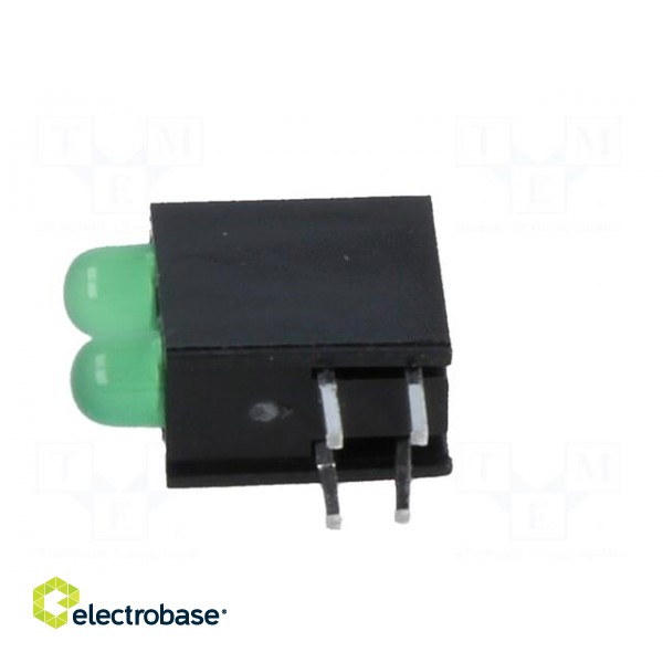 LED | in housing | green | 3mm | No.of diodes: 2 | 20mA | 40° | 2.2÷2.5V paveikslėlis 5