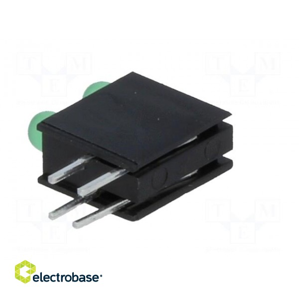 LED | in housing | green | 3mm | No.of diodes: 2 | 20mA | 40° | 2.2÷2.5V paveikslėlis 6