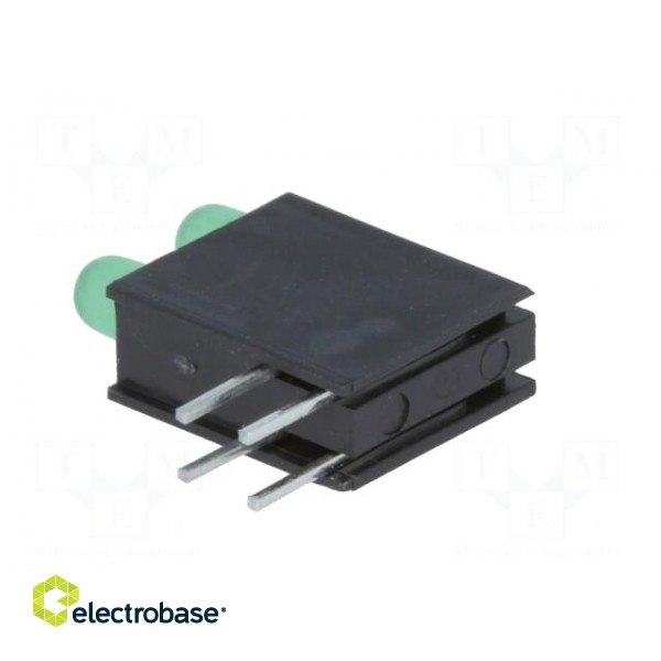 LED | in housing | green | 3mm | No.of diodes: 2 | 20mA | 40° | 2.2÷2.5V image 4