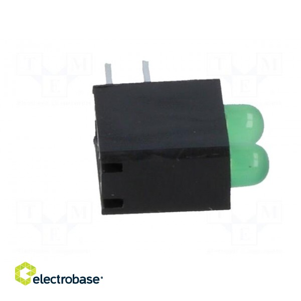 LED | in housing | green | 3mm | No.of diodes: 2 | 20mA | 40° | 2.2÷2.5V paveikslėlis 9