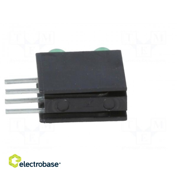 LED | in housing | green | 3mm | No.of diodes: 2 | 20mA | 60° | 2.2÷2.5V paveikslėlis 5