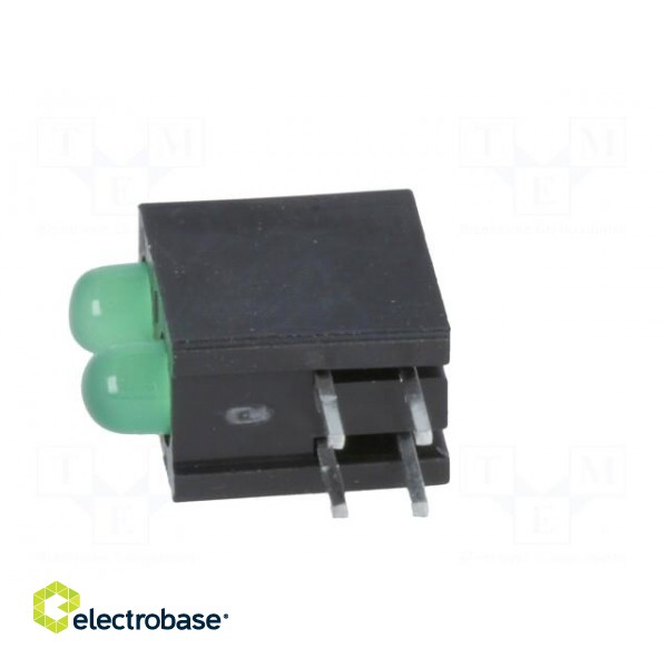 LED | in housing | green | 3mm | No.of diodes: 2 | 20mA | 60° | 2.2÷2.5V paveikslėlis 5