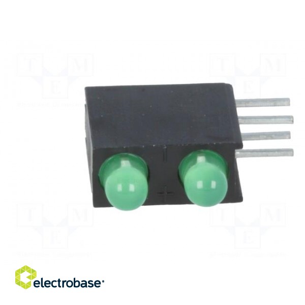 LED | in housing | green | 3mm | No.of diodes: 2 | 20mA | 60° | 2.2÷2.5V фото 9