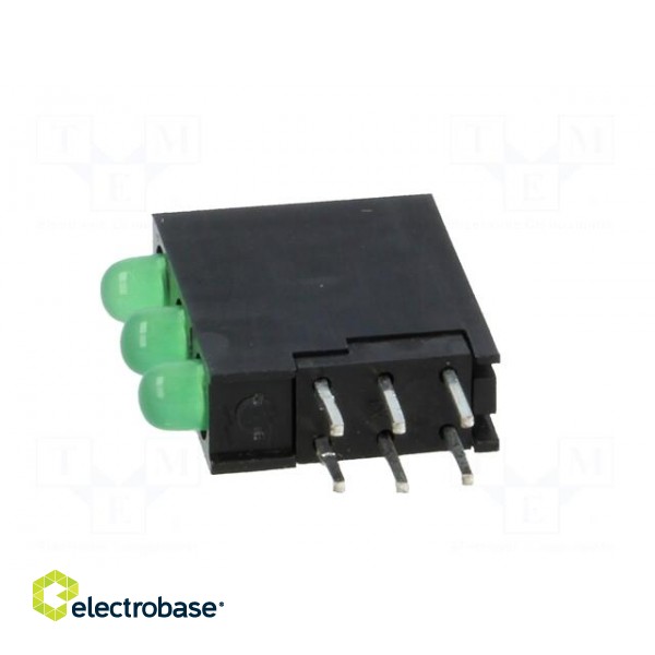 LED | in housing | green | 3mm | No.of diodes: 3 | 20mA | 40° | 2.2÷2.5V paveikslėlis 3