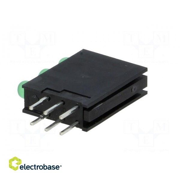 LED | in housing | green | 3mm | No.of diodes: 3 | 20mA | 40° | 2.2÷2.5V paveikslėlis 4